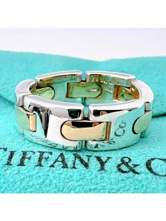 Tiffany & Co Vintage H-link Combination Ring - Picture 2 of 9